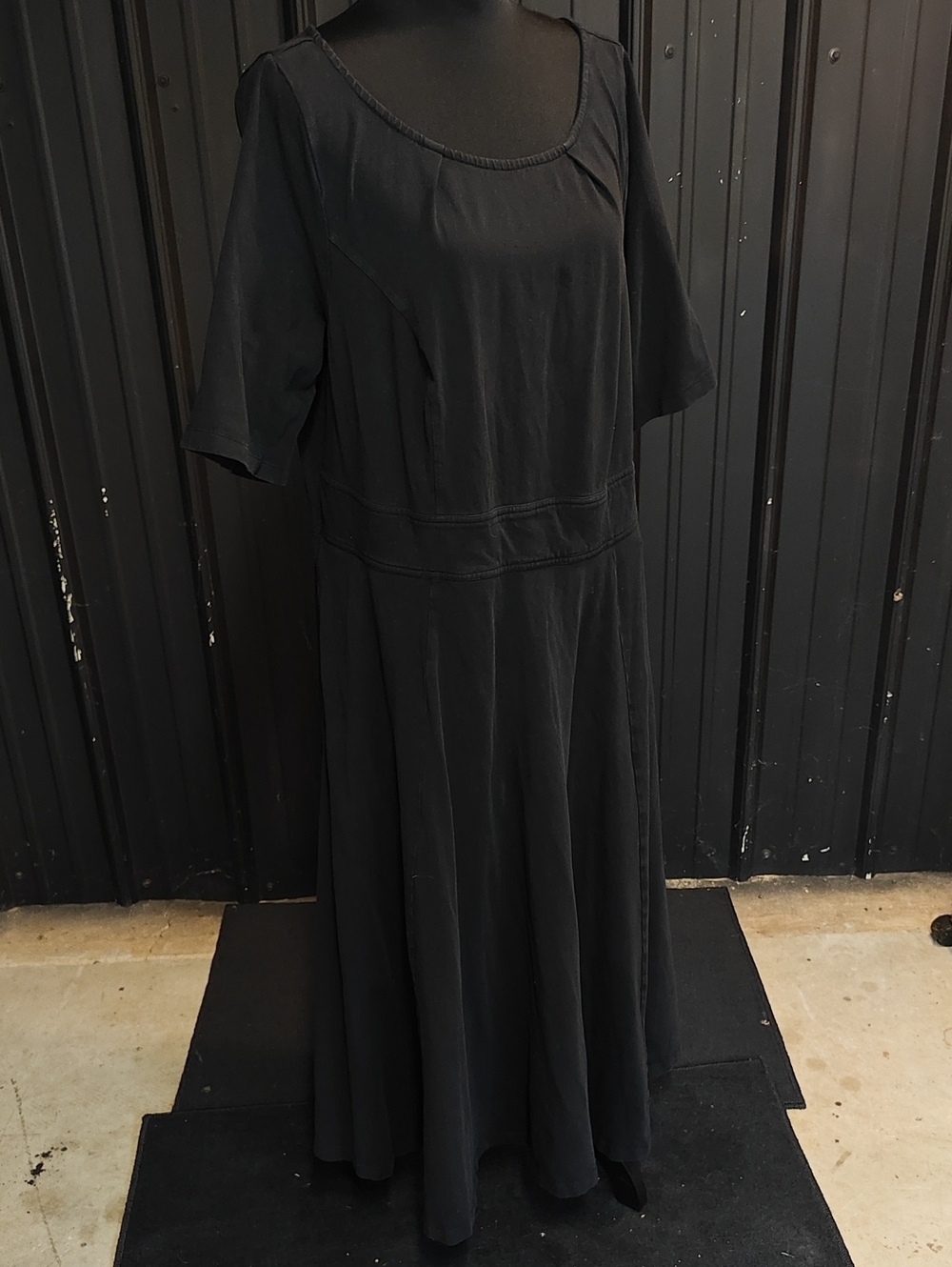 eshakti Black Maxi Dress with Scoop Neck